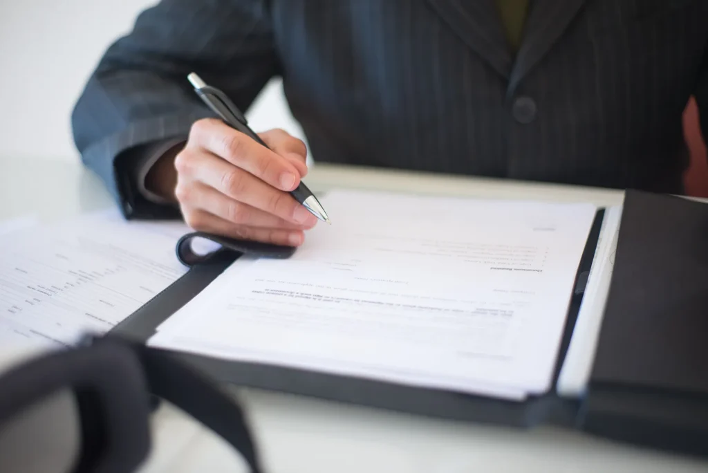 Signing a contract